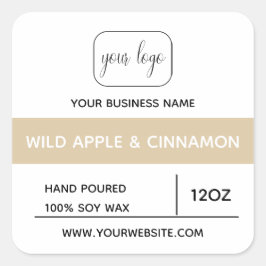 Fügen Sie Ihren Logo-Hafermehl-Farbblock hinzu | P Quadratischer Aufkleber