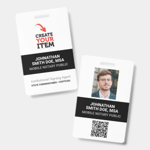 Fügen Sie Ihren Logo Mobile Notary Public QR-Code- Ausweis