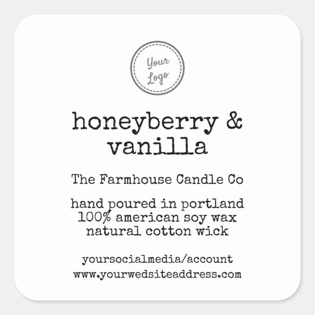 Fügen Sie Ihren Logo-Schriftsteller Schriftart Soy Quadratischer Aufkleber (Vorderseite)