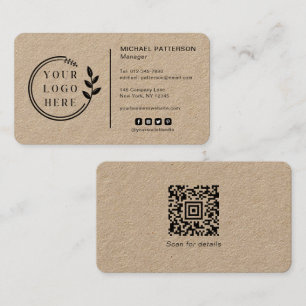 Fügen Sie Ihren Logo Social Media QR Code Corporat Visitenkarte