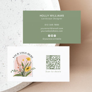 Fügen Sie Ihren Logo Social Media QR Code Corporat Visitenkarte