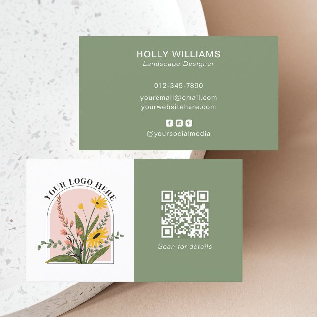 Fügen Sie Ihren Logo Social Media QR Code Corporat Visitenkarte (Von Creator hochgeladen)