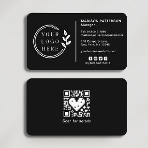 Fügen Sie Ihren Logo Social Media QR Code Corporat Visitenkarte