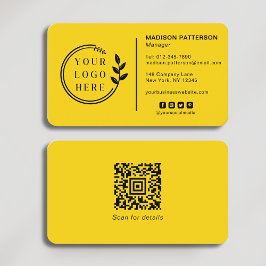 Fügen Sie Ihren Logo Social Media QR Code Corporat Visitenkarte