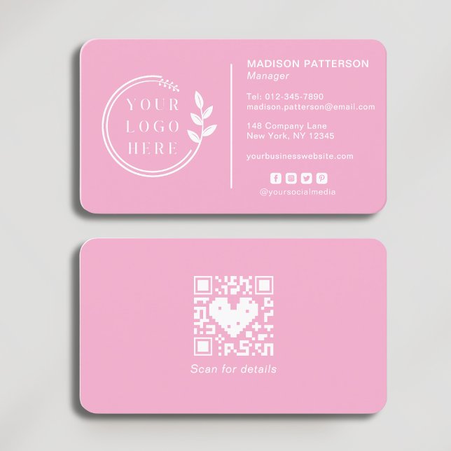 Fügen Sie Ihren Logo Social Media QR Code Corporat Visitenkarte (Von Creator hochgeladen)