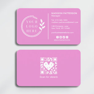 Fügen Sie Ihren Logo Social Media QR Code Corporat Visitenkarte
