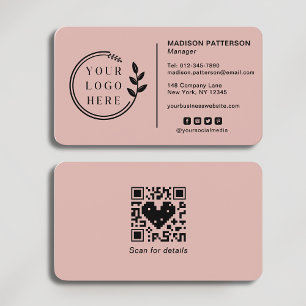 Fügen Sie Ihren Logo Social Media QR Code Corporat Visitenkarte