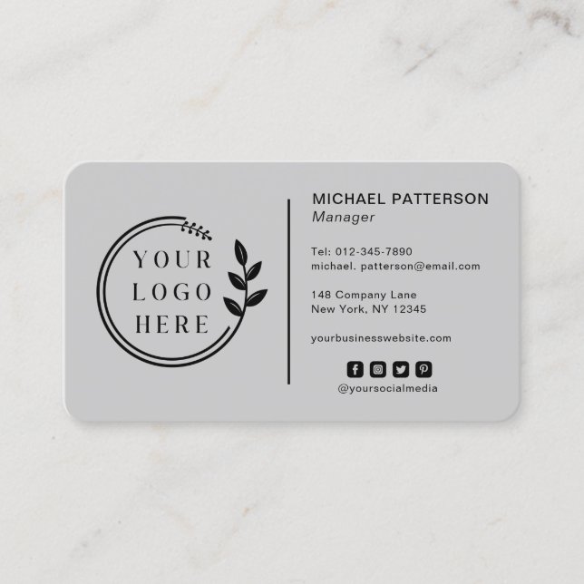 Fügen Sie Ihren Logo Social Media QR Code Corporat Visitenkarte (Vorderseite)