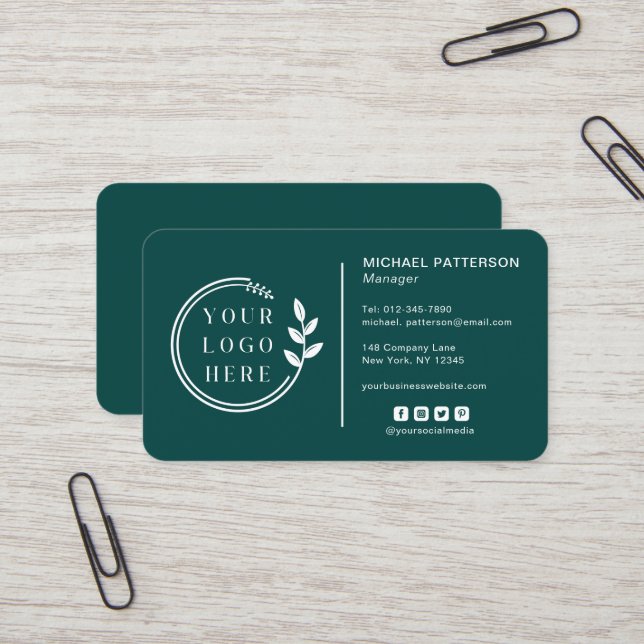 Fügen Sie Ihren Logo Social Media QR Code Corporat Visitenkarte (Vorderseite/Rückseite Beispiel)