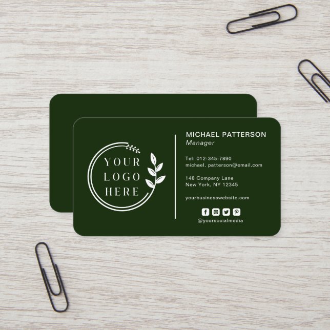 Fügen Sie Ihren Logo Social Media QR Code Corporat Visitenkarte (Vorderseite/Rückseite Beispiel)