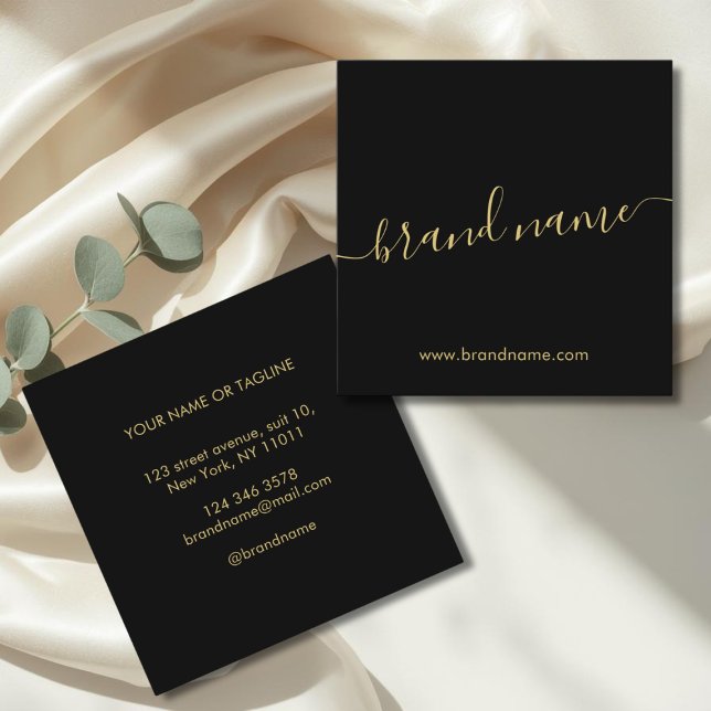 Fügen Sie Ihren Markennamen modernen minimalistisc Quadratische Visitenkarte (Von Creator hochgeladen)