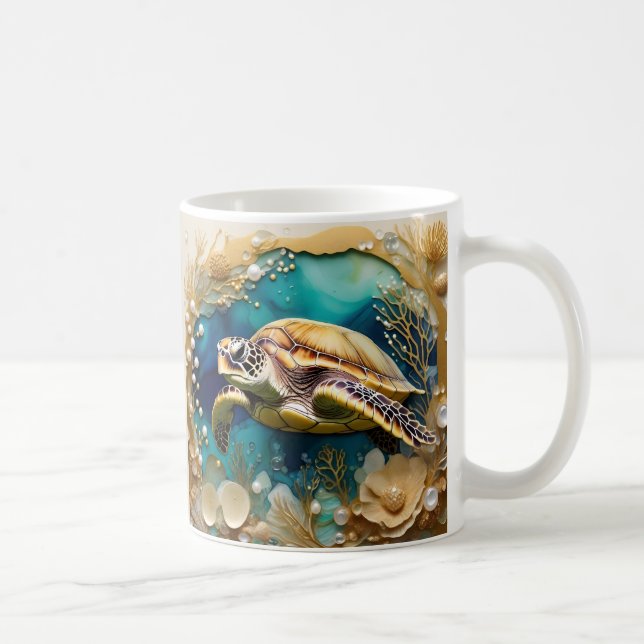 Fügen Sie Ihren Namen 3D Schildkröten unter dem Oz Kaffeetasse (Rechts)
