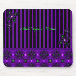 Fügen Sie Ihren Namen, Artdeco-Blume im Retro-Stil Mousepad