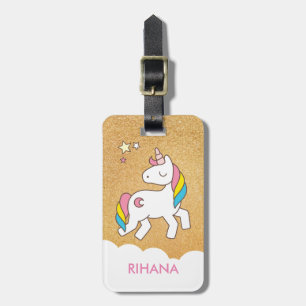 Fügen Sie Ihren Namen Cute Magical Unicorn Persona Gepäckanhänger