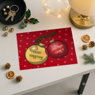Fügen Sie Ihren Namen Einfache Weihnachtsbaumdekor Postkarte