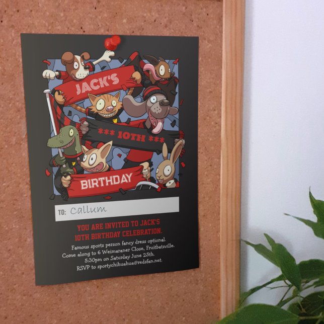 Fügen Sie Ihren Namen Geburtsdatum Tierlüfter schw Einladung (Von Creator hochgeladen)