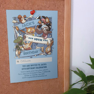 Fügen Sie Ihren Namen Geburtstag Animal Fans Sky B Einladung