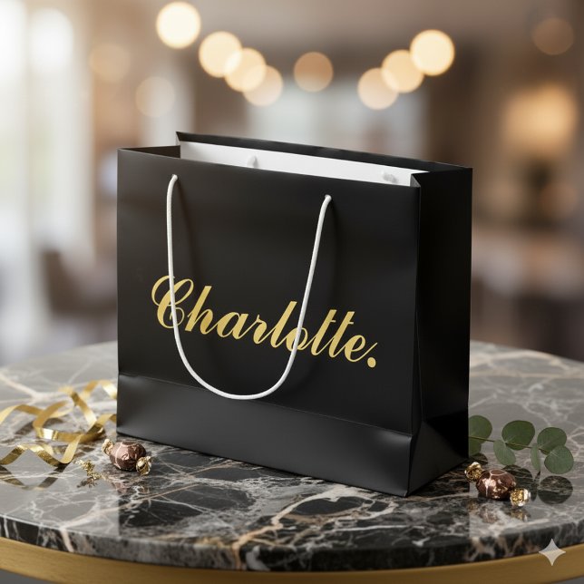 Fügen Sie Ihren Namen große Personalisierte Gesche Große Geschenktüte (Add Your Name Large Personalized Gift Bag)