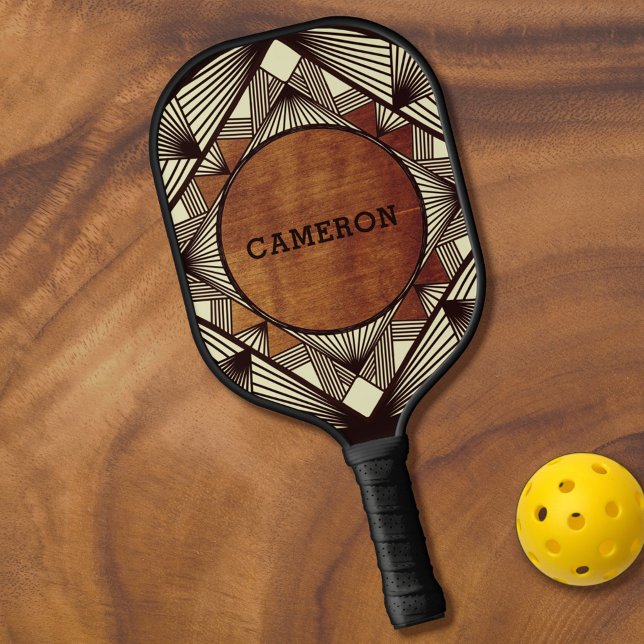 Fügen Sie Ihren Namen Holz Elegante Moderne Maskul Pickleball Schläger (Von Creator hochgeladen)