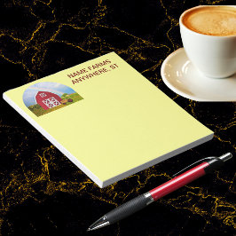 Fügen Sie Ihren Namen in Red Barn mit Blue Sky ein Notizblock