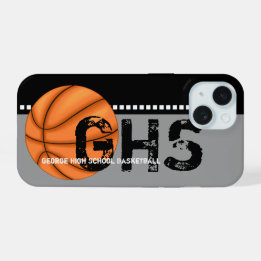 Fügen Sie Ihren Namen iPhone 15 Hülle Basketball