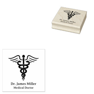 Fügen Sie Ihren Namen Medizinische Symbol Doctor N Gummistempel