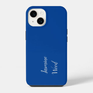 Fügen Sie Ihren Namen Modern Minimalistisch Tiefbl iPhone 14 Hülle