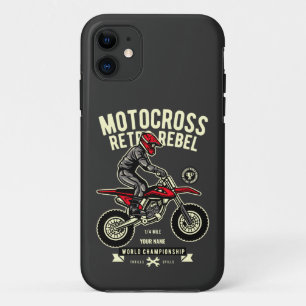 Fügen Sie Ihren Namen Motocross Retro Rebellen Mei Case-Mate iPhone Hülle