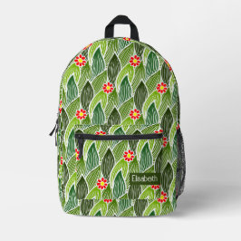 Fügen Sie Ihren Namen Niedlich Green Hippie Daisy  Bedruckter Rucksack