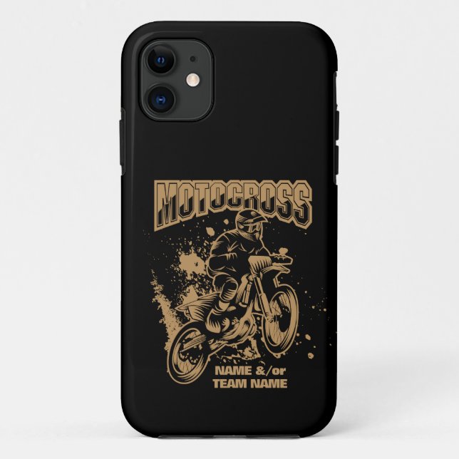 Fügen Sie Ihren Namen oder Teamname Motocross Ride Case-Mate iPhone Hülle (Rückseite)