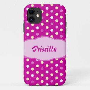 Fügen Sie Ihren Namen polka dot lila iphone5 Fall Case-Mate iPhone Hülle