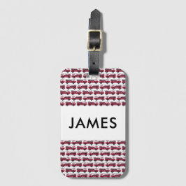 Fügen Sie Ihren Namen Red Fire LKW Personalisiert  Gepäckanhänger