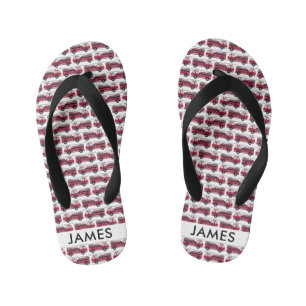 Fügen Sie Ihren Namen Red Fire LKW Personalisiert Kinderbadesandalen