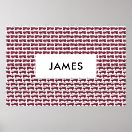 Fügen Sie Ihren Namen Red Fire LKW Personalisiert  Poster