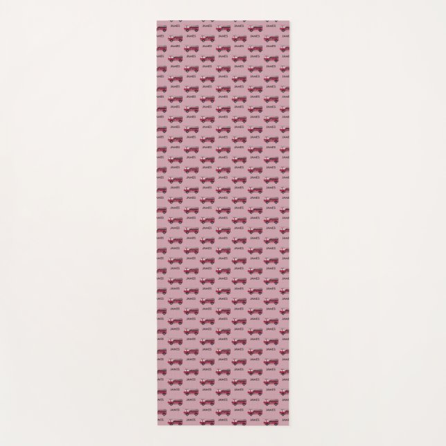 Fügen Sie Ihren Namen Red Fire LKW Personalisierte Yogamatte (Vorderseite)