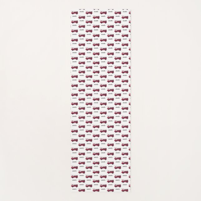 Fügen Sie Ihren Namen Red Fire LKW Personalisierte Yogamatte (Vorderseite)