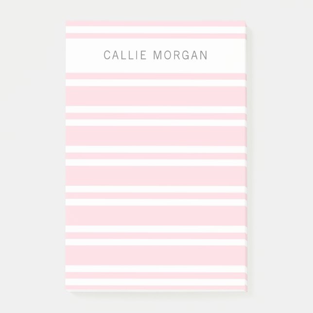 Fügen Sie Ihren Namen Rosa Stricknotizen hinzu Post-it Klebezettel (Vorderseite)