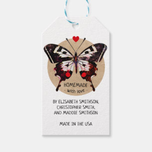 Fügen Sie Ihren Namen Schmetterling & Herz hausgem Geschenkanhänger