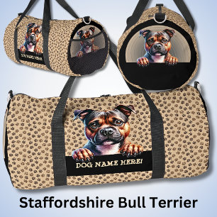Fügen Sie Ihren Namen, Staffordshire Bull Terrier Duffle Bag