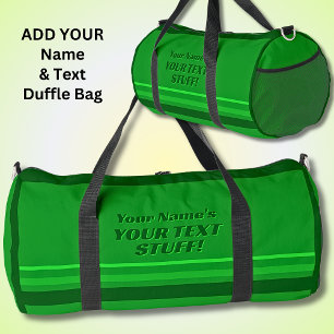 Fügen Sie Ihren Namen & Text Betreff Grüne Streife Duffle Bag