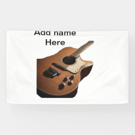 Fügen Sie Ihren Namen Text braun akustische Gitarr Banner