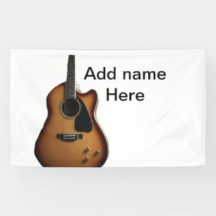 Fügen Sie Ihren Namen Text braun akustische Gitarr Banner