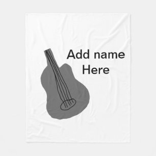 Fügen Sie Ihren Namen Text braun akustische Gitarr Fleecedecke