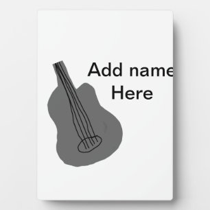 Fügen Sie Ihren Namen Text braun akustische Gitarr Fotoplatte