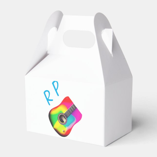 Fügen Sie Ihren Namen Text braun akustische Gitarr Geschenkschachtel (Vorderseite)