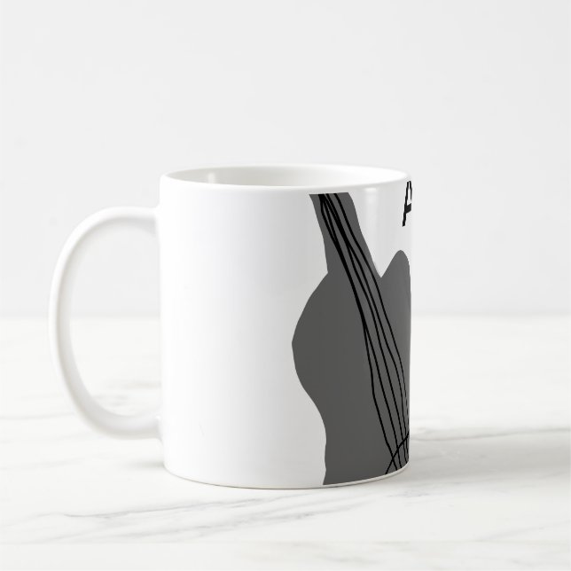 Fügen Sie Ihren Namen Text braun akustische Gitarr Kaffeetasse (Links)