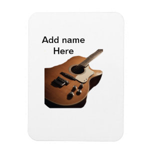 Fügen Sie Ihren Namen Text braun akustische Gitarr Magnet