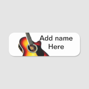 Fügen Sie Ihren Namen Text braun akustische Gitarr Namensschild