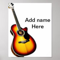 Fügen Sie Ihren Namen Text braun akustische Gitarr