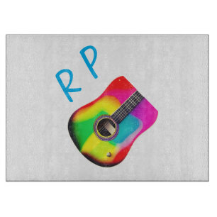 Fügen Sie Ihren Namen Text braun akustische Gitarr Schneidebrett